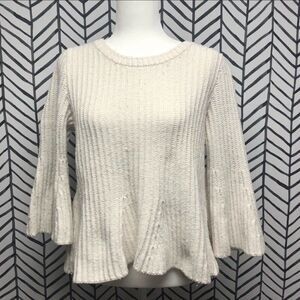 Gap White Peplum Crew Sweater